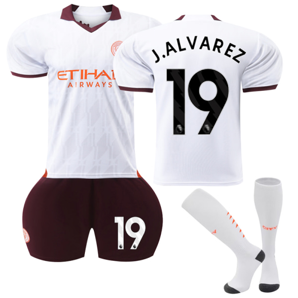 23-24 Manchester City Away Children's Football Kit No. 19 Álvarez 24