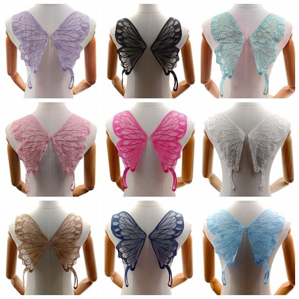 Organza Butterfly Wings Patch 3D Wings Patch SORT Black