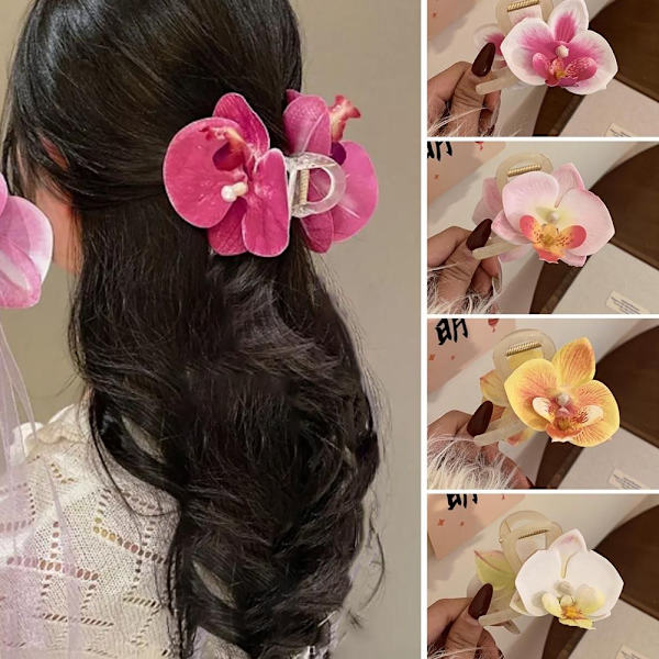 Orchid Butterfly Hair Clip Sløjfe Blomst Hårclips PINK pink