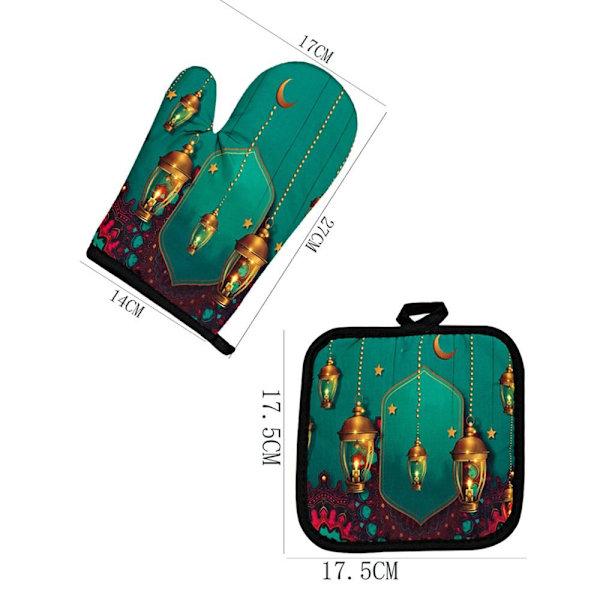 Bagning Anti-Hot Handsker Eid Mubarak Ovnhandsker STYLE C STYLE C