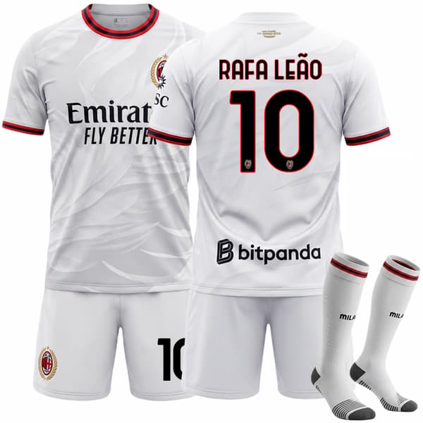 26-27 AC Milan Udebane børnefodboldtrøje nr. 10 R. Leão 20