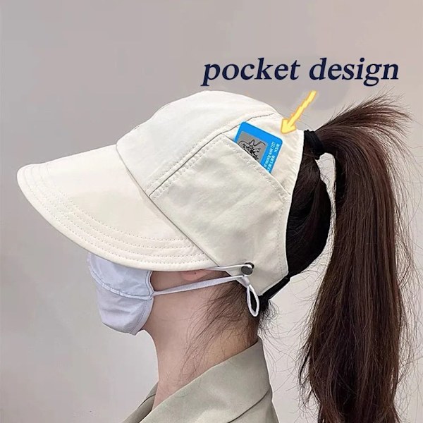 Solhat med bred skygge Foldbar fiskehat HVID white