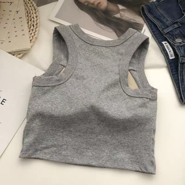 Sexet Sweet Vest Fashion Sommer Camisole MØRKEGRÅ Dark Grey