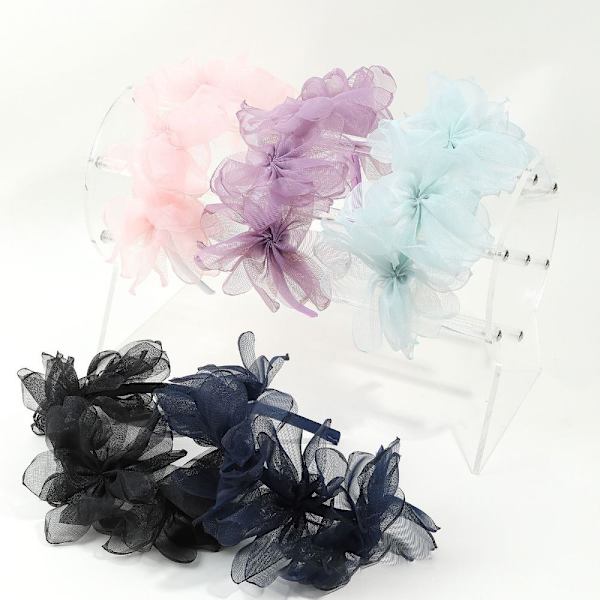 Mesh Flower Pandebånd Prinsesse Hovedbeklædning SORT black
