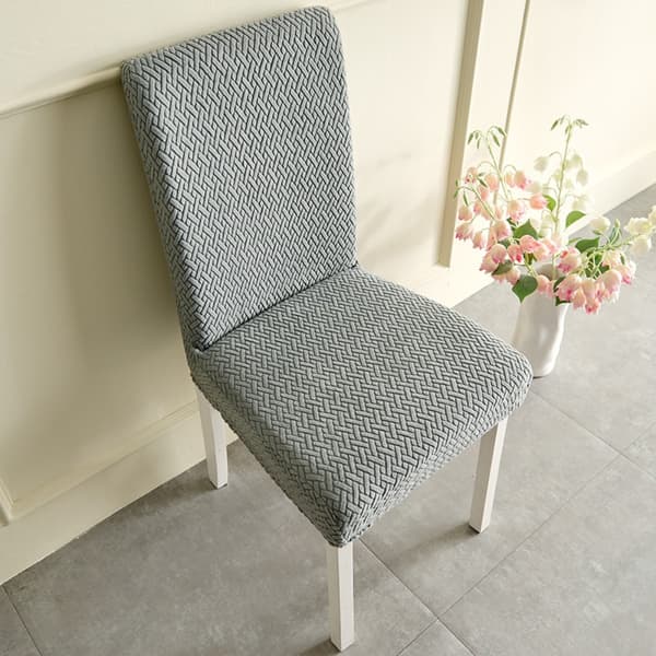 Jacquard Stolsöverdrag för matstol Ljusgrå light grey