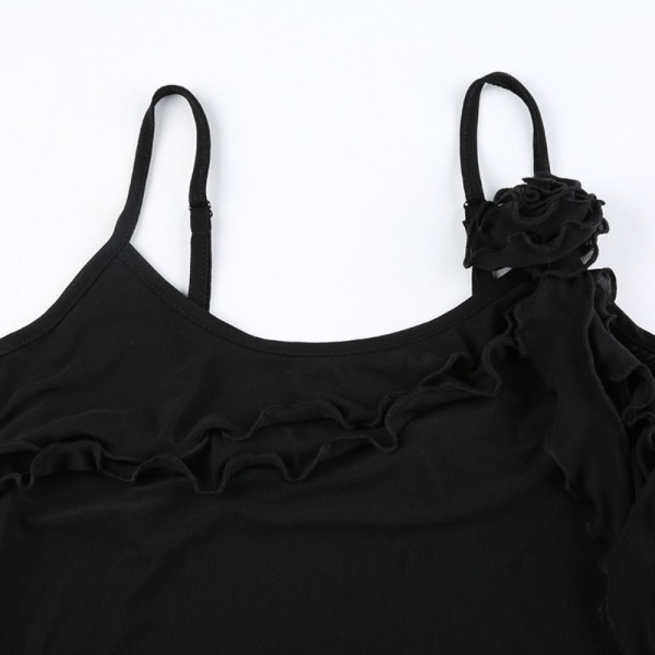 Dame Crop Tops Bralette Vest SORT L Black L