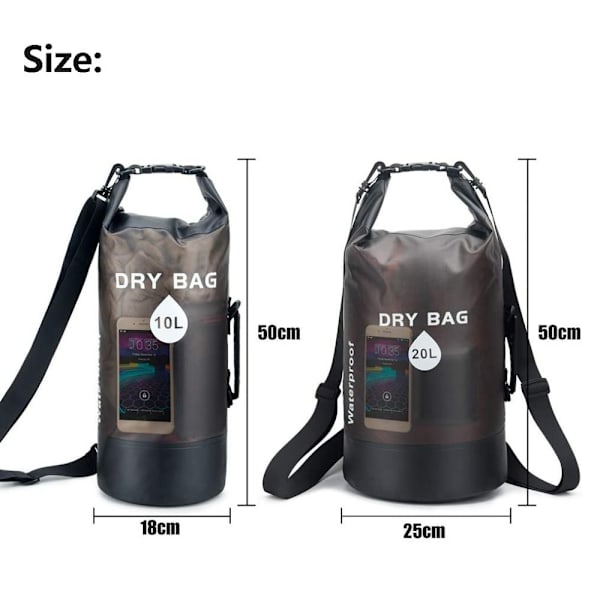 Dry Bag Bucket Bag SVART 10L 10L Black 10L-10L