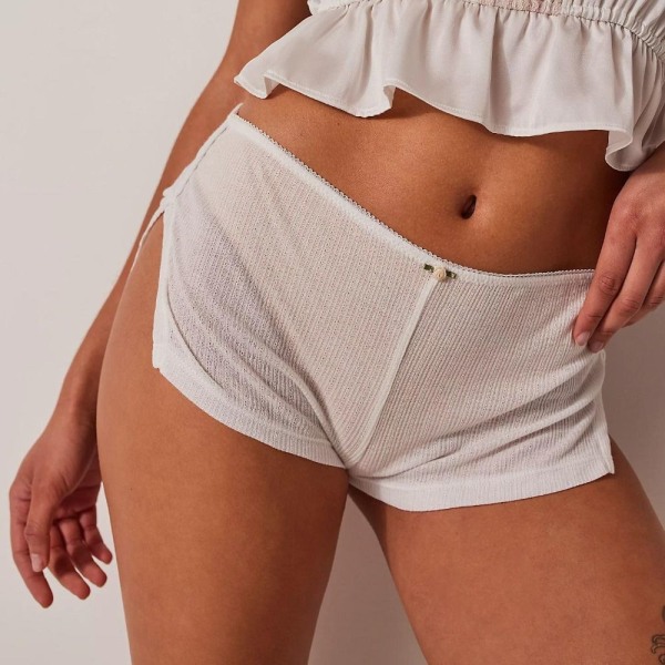 Low Hight Split Shorts Leggings WHITE S White S