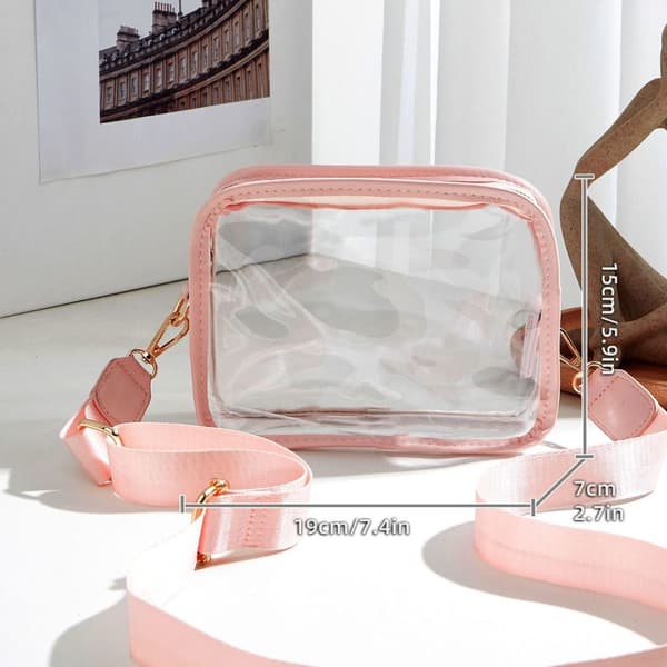 Transparent axelremsväska ROSA Pink