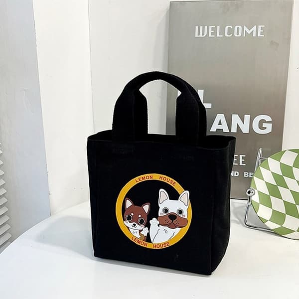 Lunsjpose Canvasveske SVART L small black small