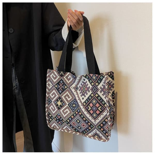 Trykt mulepose, lærredstasker, SORT, 33X29X12CM black 33x29x12cm