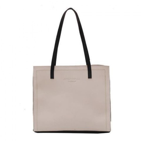 PU Letter Tote Bag Dame Underarm Taske HVID white