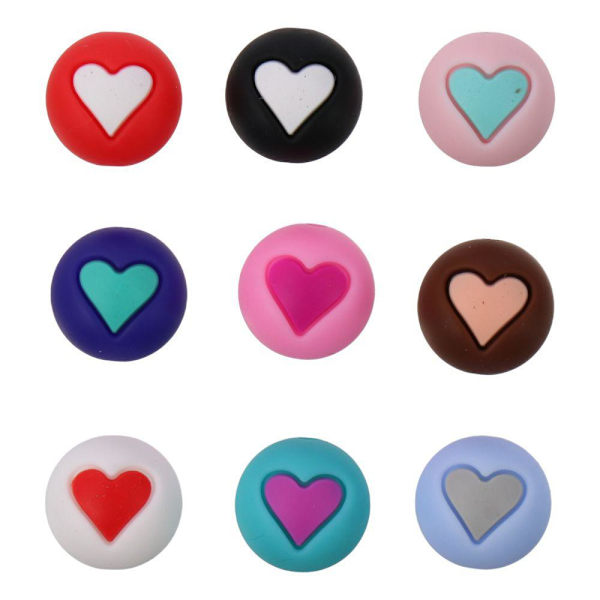 Silikonpärlor Heart Round Beads Silikon Focal Beads