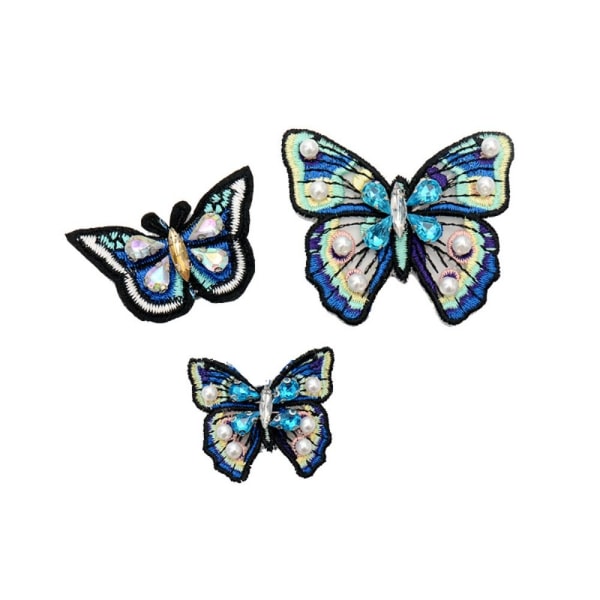 Butterfly Rhinestone Beaded Patches Sy på Crystal Patches