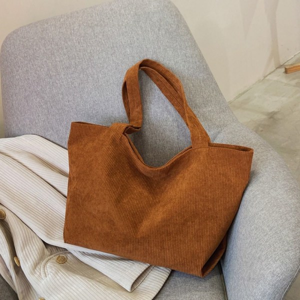 Blød Corduroy taske Dame Canvas Håndtaske SORT black