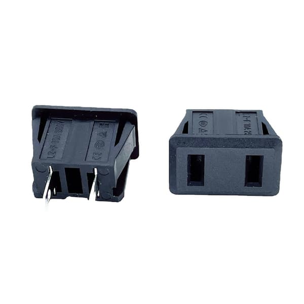 6 stk. strømstik 2 ben panelmonteret stikadapter IEC-modul