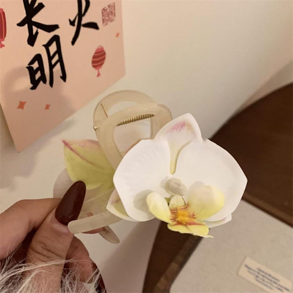 Orchid Butterfly Hair Clip Sløjfe Blomst Hårclips GUL yellow