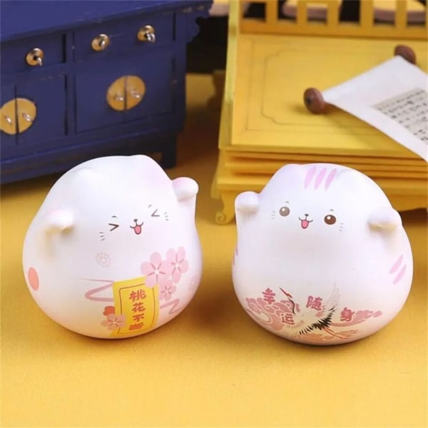 Dyrestatuer Cute Wealth Lucky Cat 2 2 2