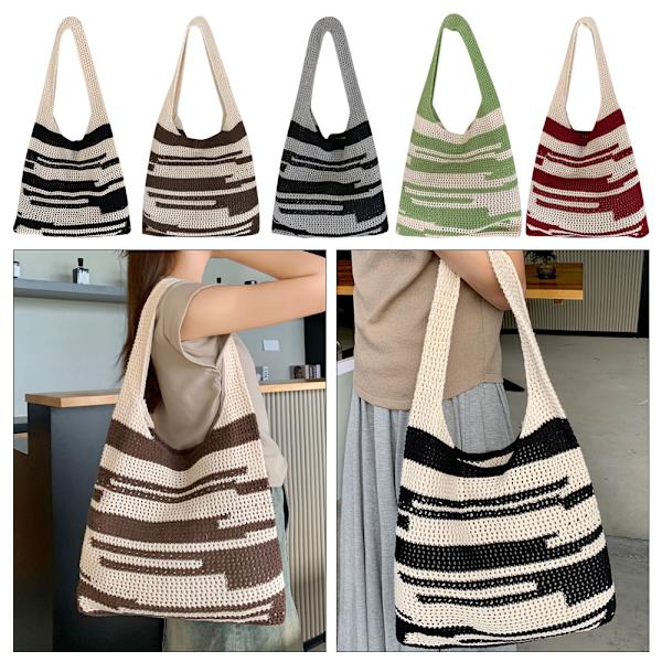 Hæklet Tote Bag Skuldertaske SORT Black