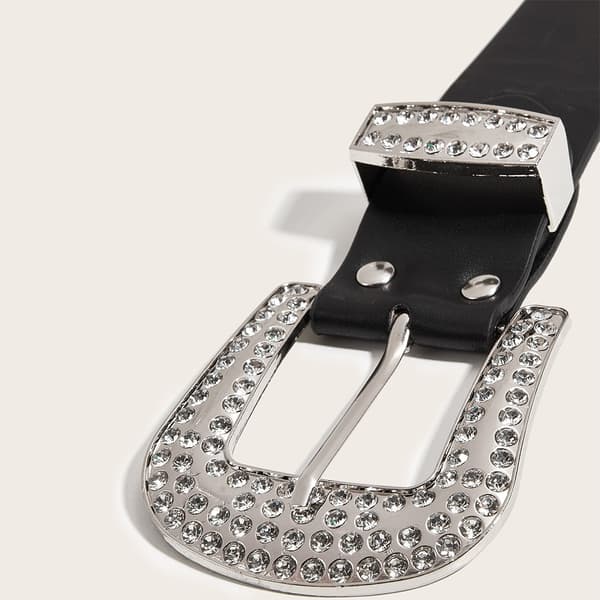 Belte med Rhinestones Rhinestones Stropp HVIT White
