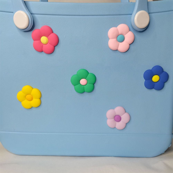 6 Stk Blomster Charms til Bogg Tasker Strandtaske Tilbehør Charms