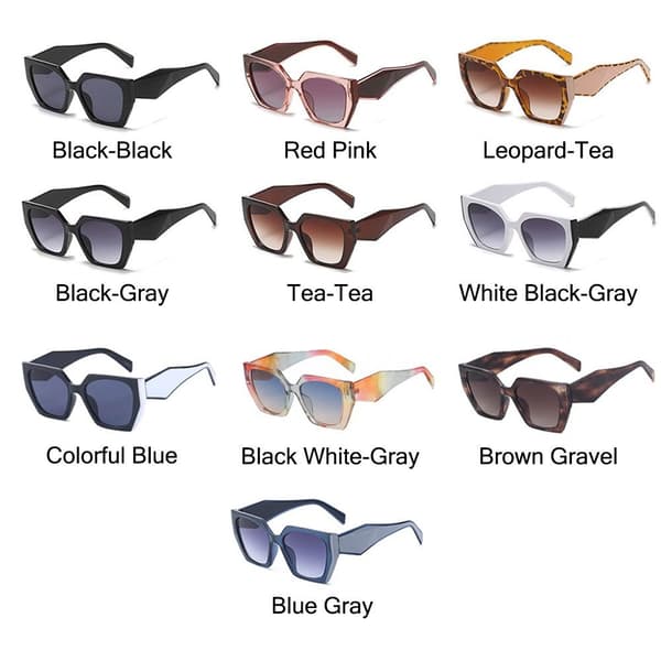 Cat Eye Solbriller Firkantede Solbriller LEOPARD-TEA LEOPARD-TEA Leopard-Tea