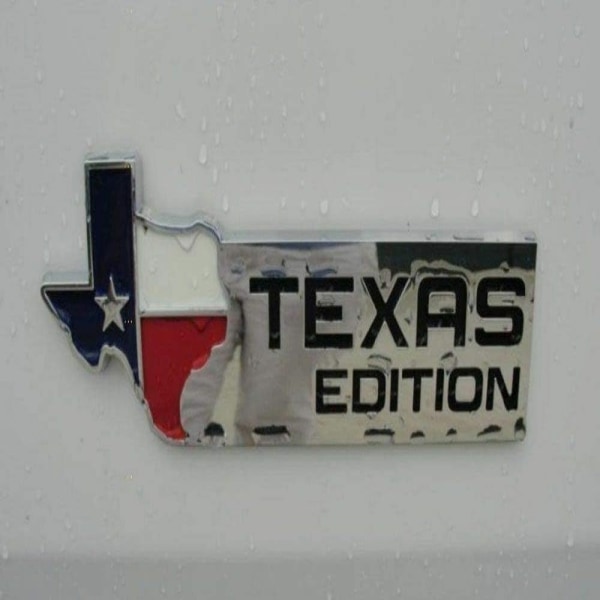 2 kpl Texas Edition -automerkkitarra 3D-auton tunnustarrat Auto
