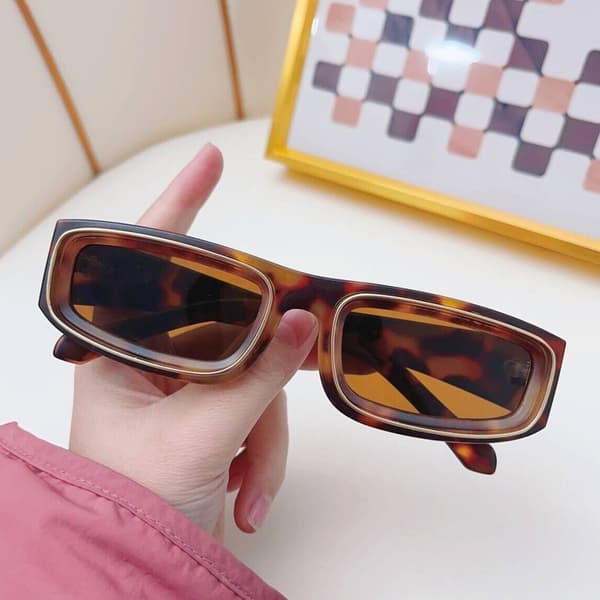 Små solglasögon Leopard Shades BEIGE-GRÅ BEIGE-GRÅ Beige-Gray
