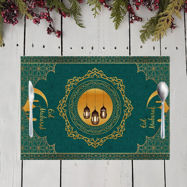 2 st 32x42cm Eid Mubarak Bordstablett