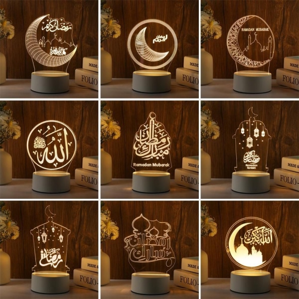 Eid Mubarak Nattljus Ramadan Kareem Dekoration Lantern STIL