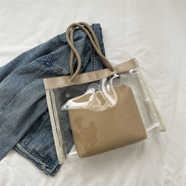 PVC Transparent Bag One Shoulder Bag KHAKI khaki
