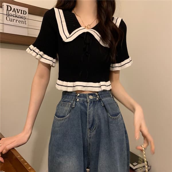 Crop Top Dametop SORT Black