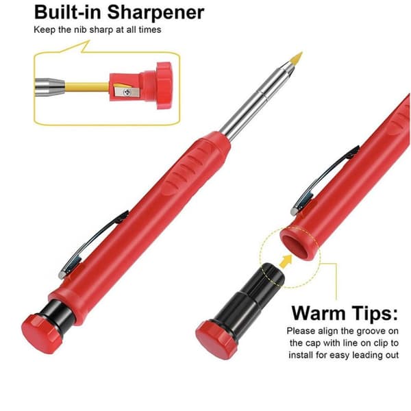 Mekanisk blyant Solid tømrerblyant RØD BLYANT Red Pencil-Pencil