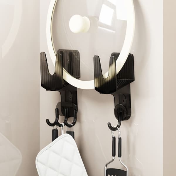 Kattilan kannen pidike MUSTA 1 KOUKKU 1 KOUKKU Black 1 Hook-1 Hook