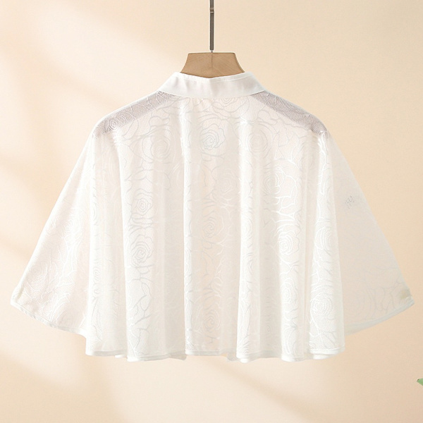 Rose Jacquard polyesterihuivit aurinkosuojahuivi VALKOINEN White