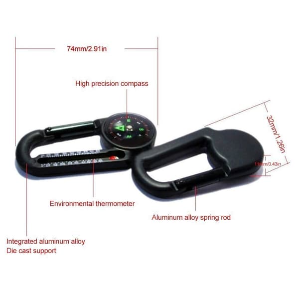 Termometer Kompas Nøglering