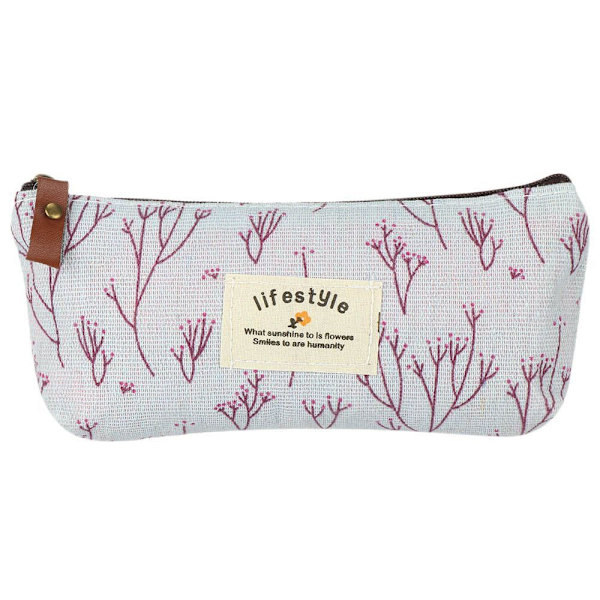 Floral Penalhus Canvas BLÅ Blue