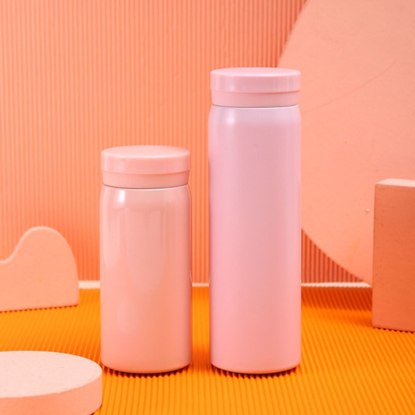 Vandflaske i rustfrit stål Slank isoleret termisk vand pink 200ml-200ml