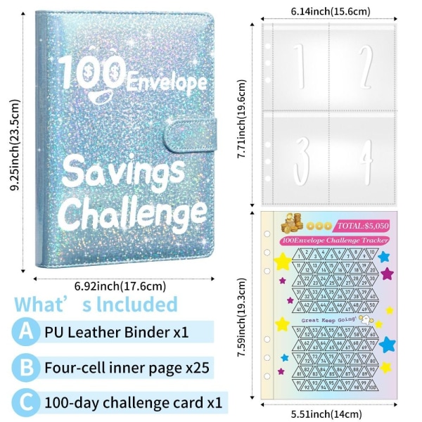 100 Days Savings Challenge Saving Challenge Binder KELTAINEN Yellow