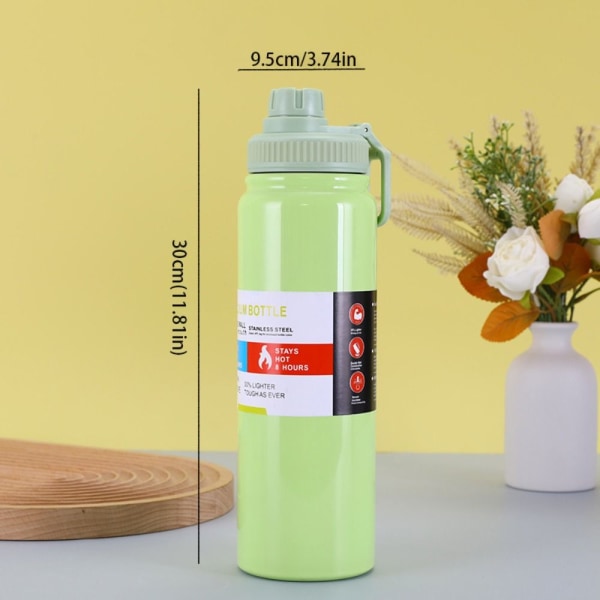 1000ml Vakuumkopp i rustfritt stål Reisekaffekopp GRØNN Green