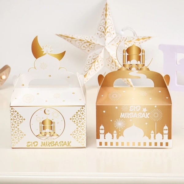 12 stk Eid Mubarak Chokolade Candy Cookies Box Gaveemballage poser B