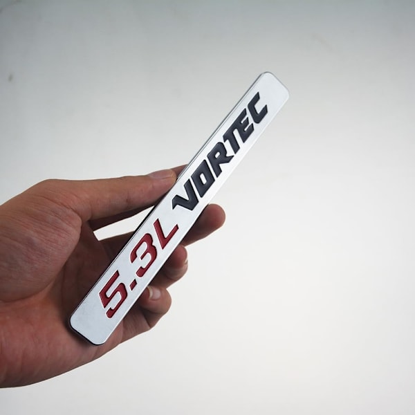 2 stk 5.3L VORTEC Motorhjelm Emblemer 3D Bogstav Logo Bil Motor Badge