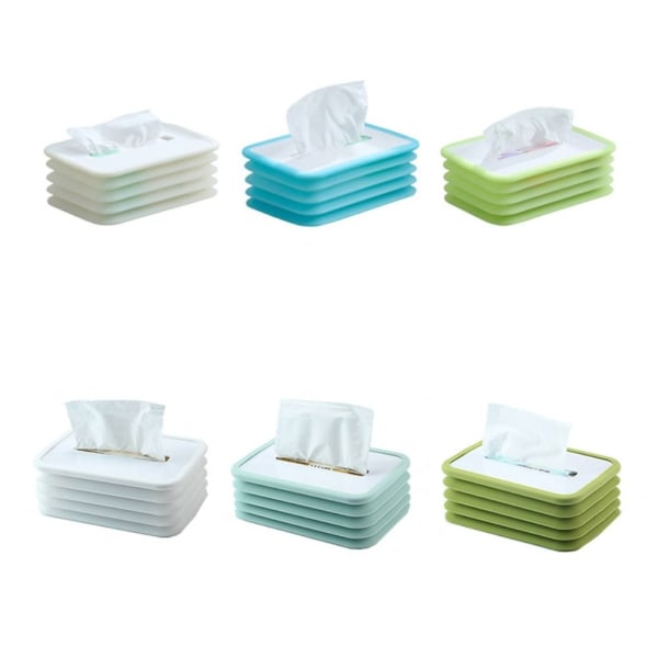 Vikbart papper Ansiktspapperslåda Tissue Spring Box GRÖN NON green non luminous-non luminous