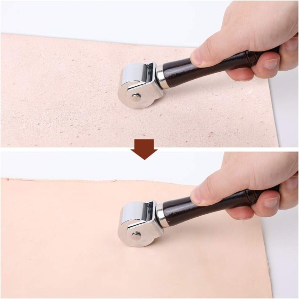 Trähandtag Läder Press Edge Roller Läder Rolling Craft