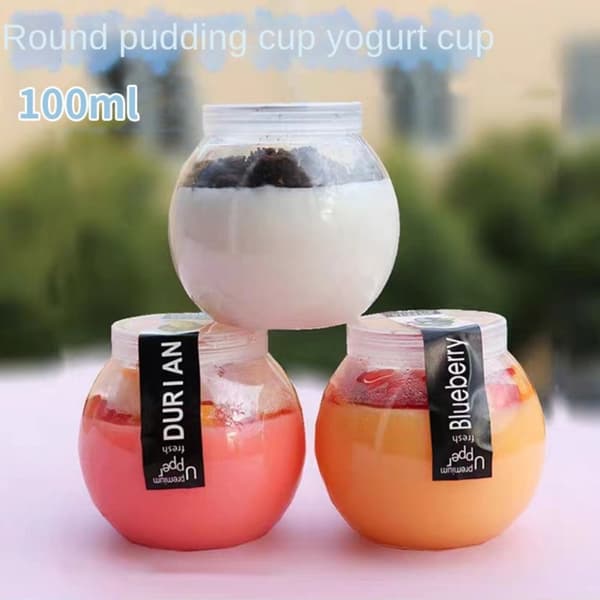 Puddingburkar Gelé Dessertkopp BLÅTT LOCK BLÅTT LOCK Blue Lid