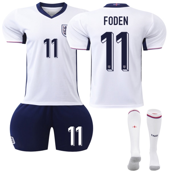 UEFA Euro 2024 England Hemma Barn Fotboll Kit No. 11 Foden 16