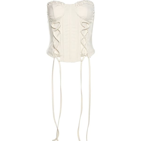 Lyhyt toppi, slim fit, korsetti M M