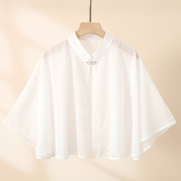 Rose Jacquard Polyester Sjaler Solbeskyttelsestørklæde HVID White