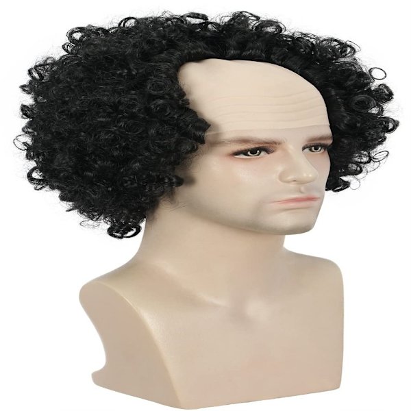 Bald Cap Peruk Kostym Peruker SVART black