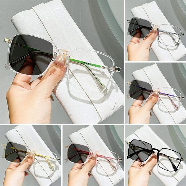Anti-Blue Light Glasses Neliönmuotoiset silmälasit LÄPINÄKYVÄT Transparent